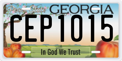 GA license plate CEP1015