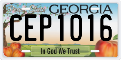 GA license plate CEP1016