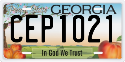 GA license plate CEP1021