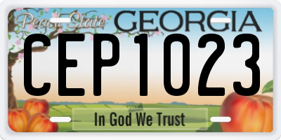GA license plate CEP1023