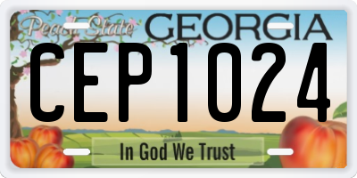 GA license plate CEP1024