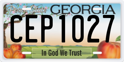 GA license plate CEP1027