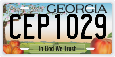 GA license plate CEP1029