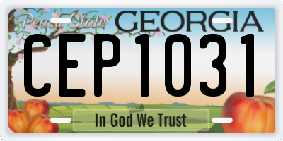 GA license plate CEP1031