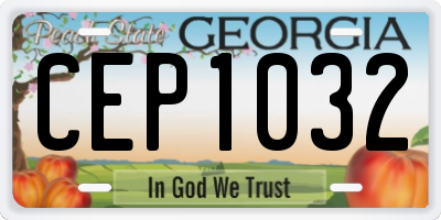 GA license plate CEP1032