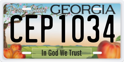 GA license plate CEP1034