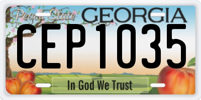 GA license plate CEP1035