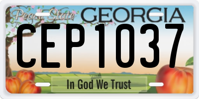 GA license plate CEP1037