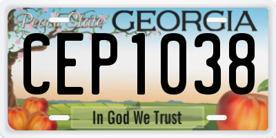 GA license plate CEP1038