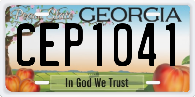 GA license plate CEP1041