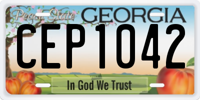 GA license plate CEP1042