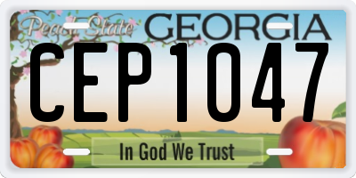GA license plate CEP1047
