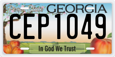 GA license plate CEP1049