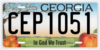 GA license plate CEP1051