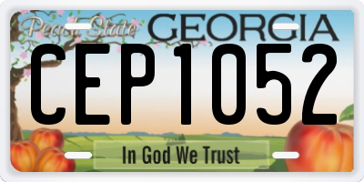 GA license plate CEP1052