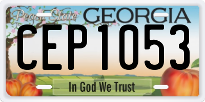 GA license plate CEP1053