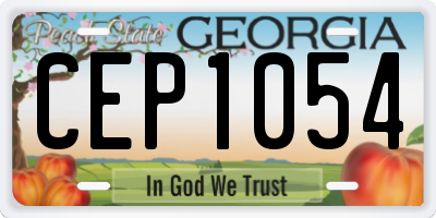 GA license plate CEP1054