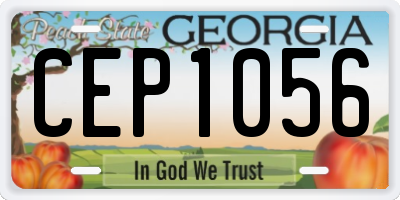 GA license plate CEP1056