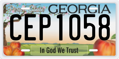 GA license plate CEP1058