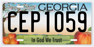 GA license plate CEP1059