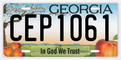 GA license plate CEP1061