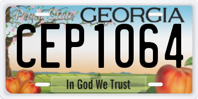 GA license plate CEP1064