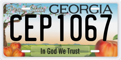 GA license plate CEP1067