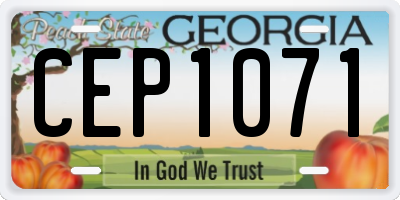 GA license plate CEP1071