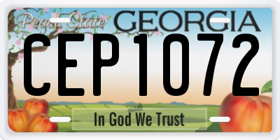 GA license plate CEP1072