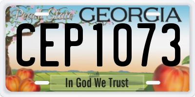GA license plate CEP1073