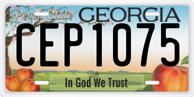 GA license plate CEP1075
