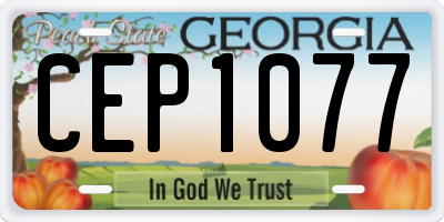 GA license plate CEP1077