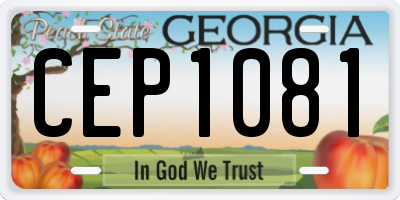 GA license plate CEP1081