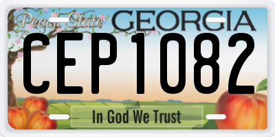 GA license plate CEP1082
