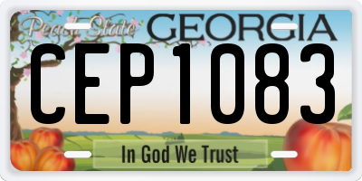 GA license plate CEP1083