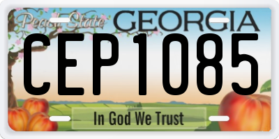 GA license plate CEP1085