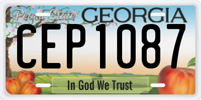GA license plate CEP1087