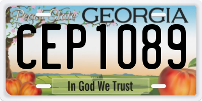 GA license plate CEP1089