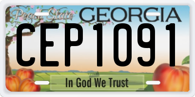 GA license plate CEP1091