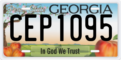 GA license plate CEP1095