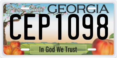 GA license plate CEP1098