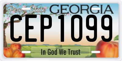 GA license plate CEP1099