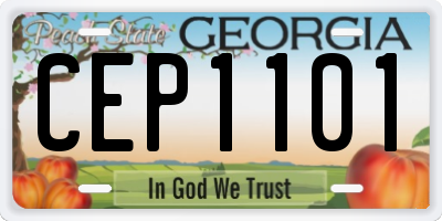 GA license plate CEP1101