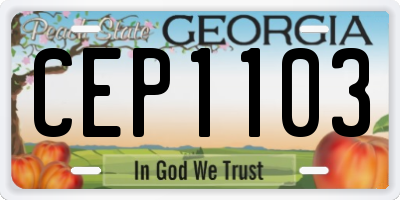 GA license plate CEP1103