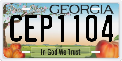 GA license plate CEP1104