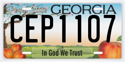 GA license plate CEP1107