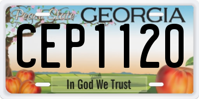GA license plate CEP1120