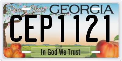 GA license plate CEP1121
