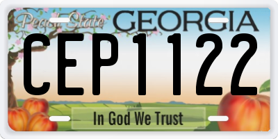 GA license plate CEP1122