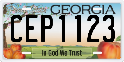 GA license plate CEP1123